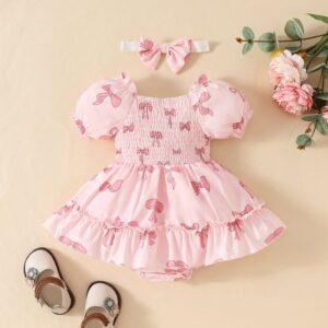 Fashion Baby Bow Print Dress