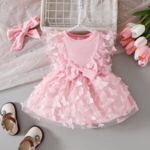 Baby Fashion Butterfly Gauze Puffy Dress
