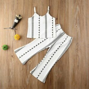 Kids Baby Girl Summer Sleeveless Vest And Flares Long Pants Set