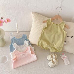 Kids Baby Girls Casual Cute Solid Color Tank Top Shorts Sets
