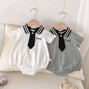Kids Baby Boys Girls Casual Cute Lapel Romper