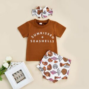 Kids Baby Girls Cute Letters Print Short Sleeve T-Shirt Shorts Sets