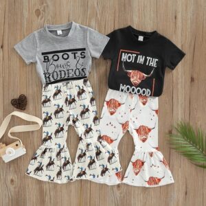 Toddler Newborn Baby Girls Short-Sleeved T-Shirt And Pants 2pcs Set