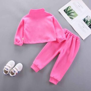 Kids Baby Girls Spring Autumn Fashion Casual Solid Color Long Sleeve Coat Trousers Sets