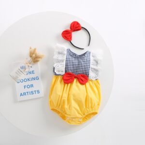 Kids Baby Girls Casual Cute Plaid Print Bow Sleeveless Romper