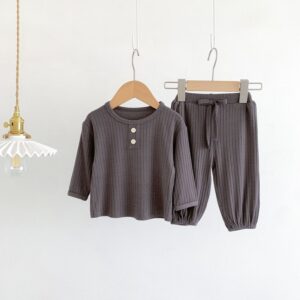 Kids Baby Boys Girls Casual Cute Stripe Long Sleeve Top Pants Sets