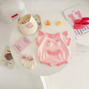 Original Design Summer Short-Sleeved Cotton Ugly Cartoon Baby Rompers