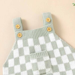 Kids Baby Boys Girls Spring Autumn Casual Cute Plaid Sleeveless Sweater Romper