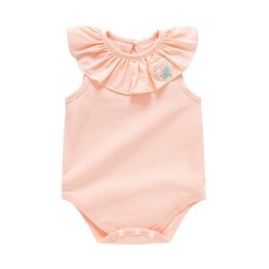 Baby Fashion Solid Color Sleeveless Ruffled One Piece