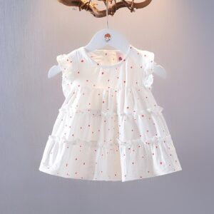 Kids Baby Girls Casual Cute Polka Dot Print Sleeveless Dress