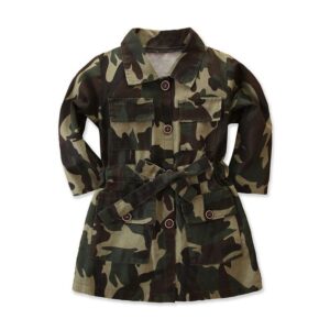 Fashion Kid Girl Camouflage Print Long Sleeves Outerwear