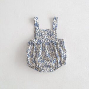 Kids Baby Girls Casual Cute Tiny Flower Print Sleeveless Romper