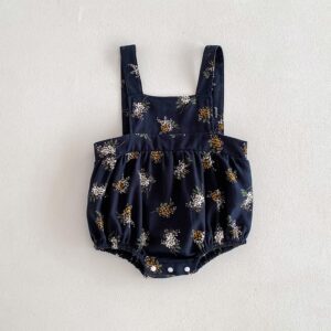 Kids Baby Girls Casual Cute Tiny Flower Print Sleeveless Romper