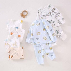 Kids Baby Boys Girls Casual Cute Cartoon Print Long Sleeve Top Trousers Set