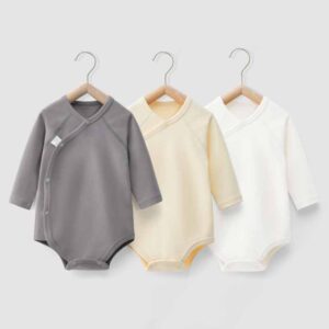 Kids Baby Boys Girls Spring Autumn Casual Cute Fleece Solid Color Long Sleeve Romper