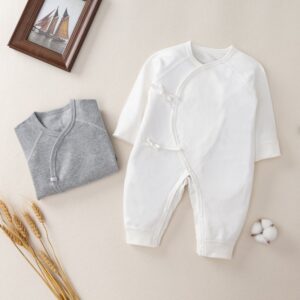 Kids Baby Boys Girls Casual Cute Solid Color Cartoon Print Long Sleeve Romper