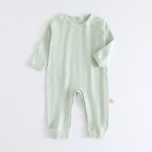 Kids Baby Boys Girls Spring Autumn Casual Cute Solid Color Long Sleeve Romper