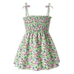 Kids Baby Girls Casual Cute Tiny Flower Polka Dot Print Strap Dress