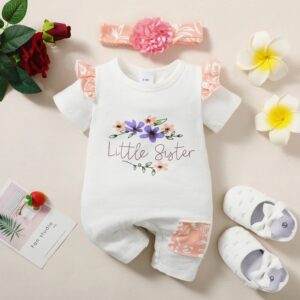 Toddlers Newborn Baby Fashion Girls Ruffle Sleeve Floral Print Romper