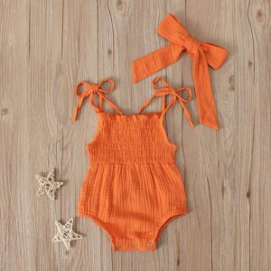 Toddlers Newborn Baby Fashion Girls Suspenders Solid Color Bodysuit