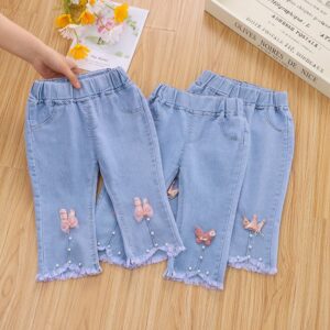 Toddlers Newborn Baby Girls Casual Denim Jeans Pants