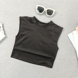 Children Kids Toddlers Girls Casual Solid Color Short-Sleeved T-Shirt