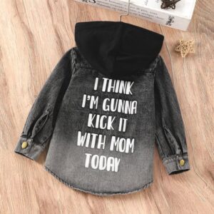 Children Kids Toddler Girls Boys Long Sleeves Denim Hooded Jacket