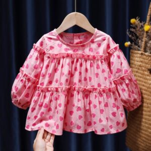 Children Kids Toddlers Girls Long Sleeve Love Pullover Dress