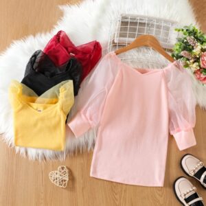 Children Kids Toddler Girls Mesh Sleeve Dress