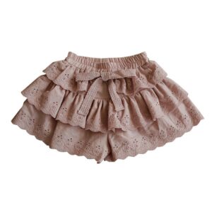 Children Kids Baby Fashion Girls Ruffle Sleeve Solid Color Shorts