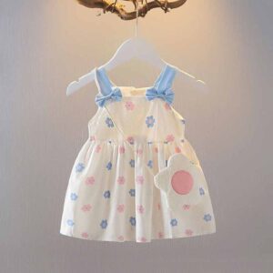 Kids Baby Girls Casual Cute Sweet Flower Print Strap Dress