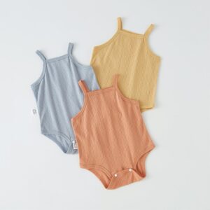 Kids Baby Boys Girls Casual Cute Solid Color Sleeveless Romper