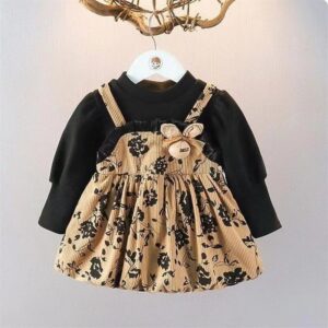 Kids Baby Girls Spring And Autumn Casual Tute Flower Long Sleeve Dress