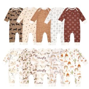 Kids Baby Boys Girls Cute Cartoon Print Long Sleeve Round Neck Romper