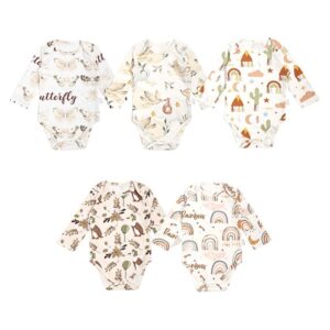Kids Baby Boys Girls Cute Cartoon Print Long Sleeve Round Neck Romper