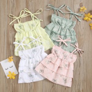 Toddlers Newborn Baby Fashion Girl Floral Printed Suspender Dress