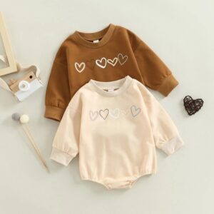 Toddlers Newborn Baby Girls Love Print Long Sleeve Bodysuit