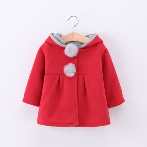Kids Baby Girl Fashion Cute Rabbit Ear Hooded Cotton Jacket