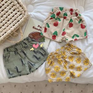 Baby Cute Cartoon Animal Flower All Over Print Elastic Shorts