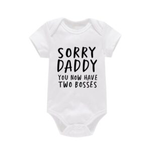 Baby Basic Letter Pattern Round Neck Short Sleeve Romper