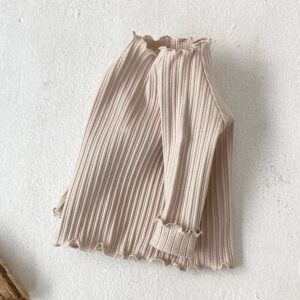 Girls Autumn Long Sleeve Solid Color Base Shirt