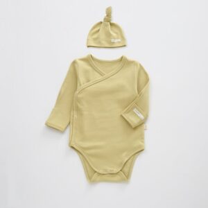 Kids Simple Solid Color Romper With Hat Set