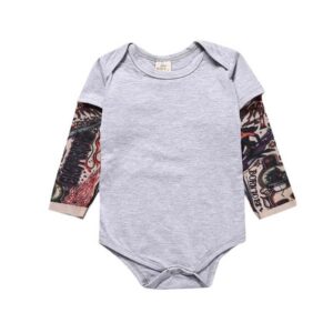 Boys Fashion Long-sleeves Spliced Romper