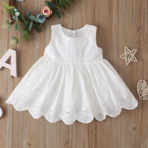Girls Simple Solid Color Sleeveless Dress