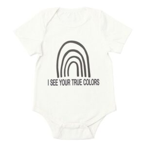 Baby Toddler Girl Boy Simple Rainbow Print Bodysuit