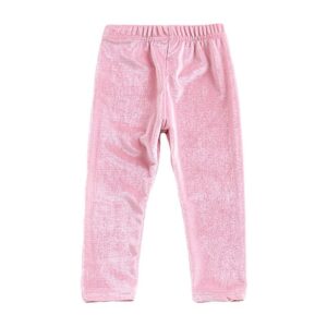 Baby Girls Velvet Vintage Solid Color Slim Leins Straight Pants