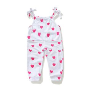 Sweet Baby 0-24M Girl Heart Print Sleeveless Jumpsuit