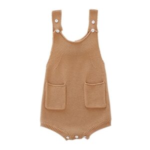 One Piece Baby Cotton Pocket Design Sleeveless Bodysuit
