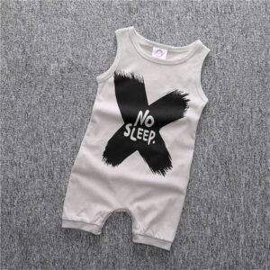 Baby Infant Boy Girl Sleeveless Letter Print Jumpsuit