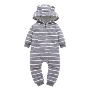 Baby Infant Toddler Hooded Zipper Design Long-sleeve Jumpsuits